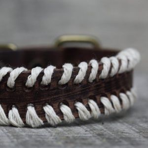 Small Woven Leather Cuff Bracelet – Y2K Preppy/Boho Wrist Belt Style